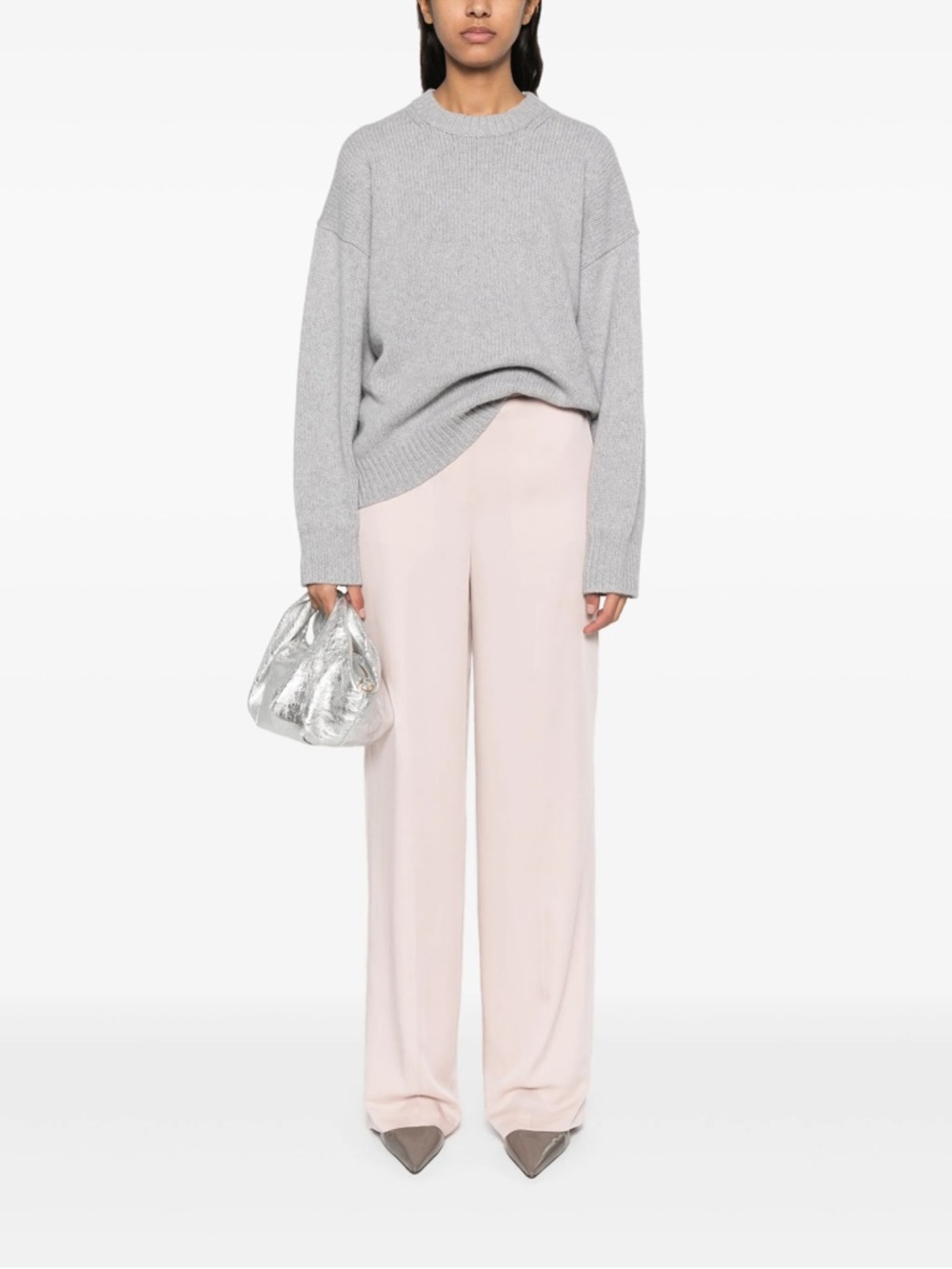 Theory 100% Silk Pull on Trouser in Pale Pink, Size P, NWT